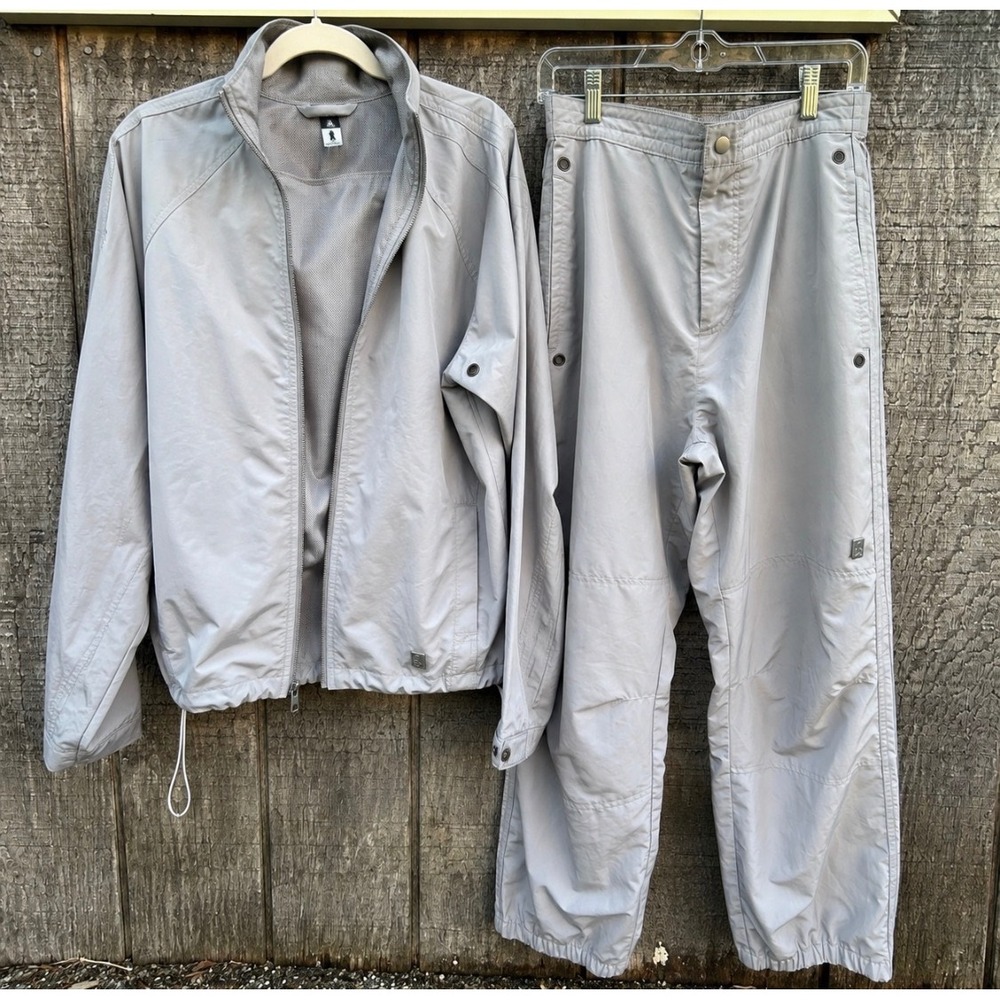 RARE Vintage 2001 Adidas Kobe Bryant Warm Up Tracksuit Set Silver Y2K Techwear M